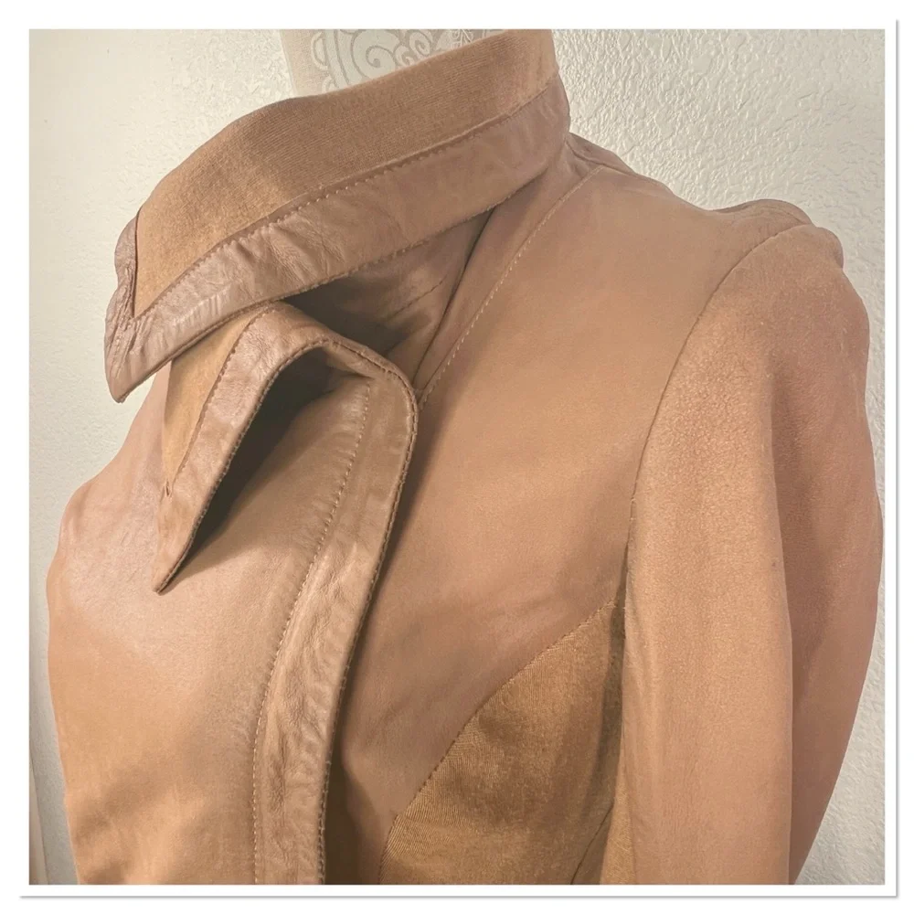 Bod & Christensen Women's Rebecca Tan Leather Jacket Sz S